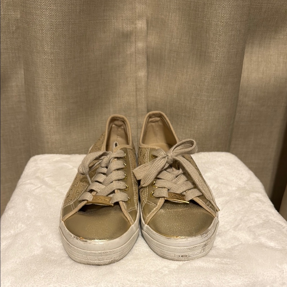 Women's Gold Bebe Sneakers